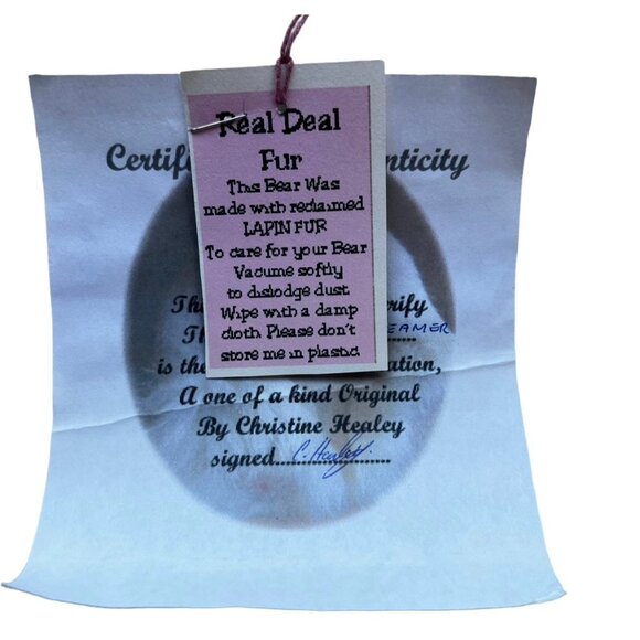 Bunny Rabbit COA Reclaimed Lapin White  Fur Rabbit “Beamer” by Christine Healey - Picture 5 of 10